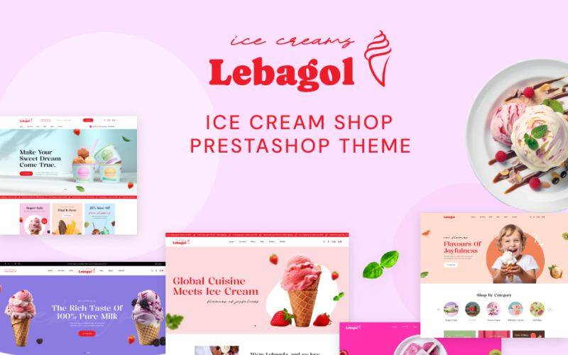 Ps Lebagol Elementor - Ice cream Shop Prestashop Theme PrestaShop Theme