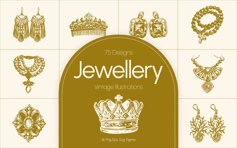 Vintage Jewellery Illustration Set