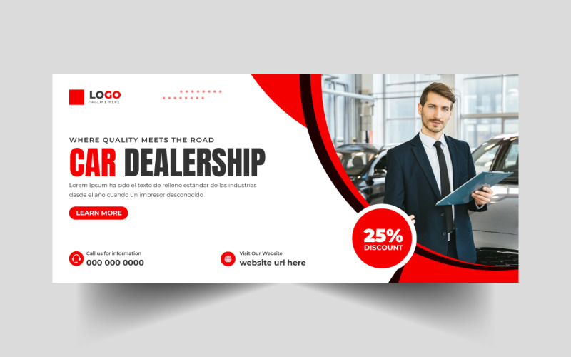 Car Dealership Social Media Cover Banner Template