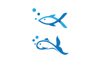 Fish Logo icon illustration Logo template design v.4