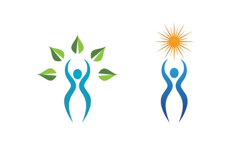 Healthy life Human fit sport logo sign illustration v.277 Logo Template