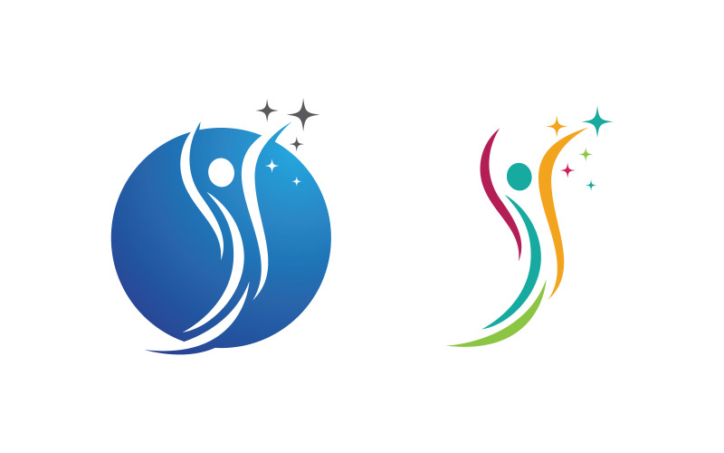 Healthy life Human fit sport logo sign illustration v.278 Logo Template