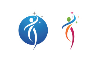 Healthy life Human fit sport logo sign illustration v.281