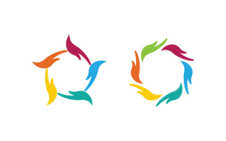 Human care adoption group network and social logo design vv.153