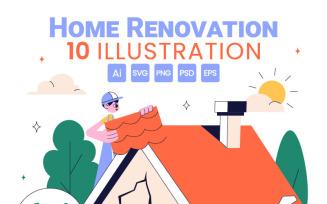 10 Home Renovation or Repair Service Illustration