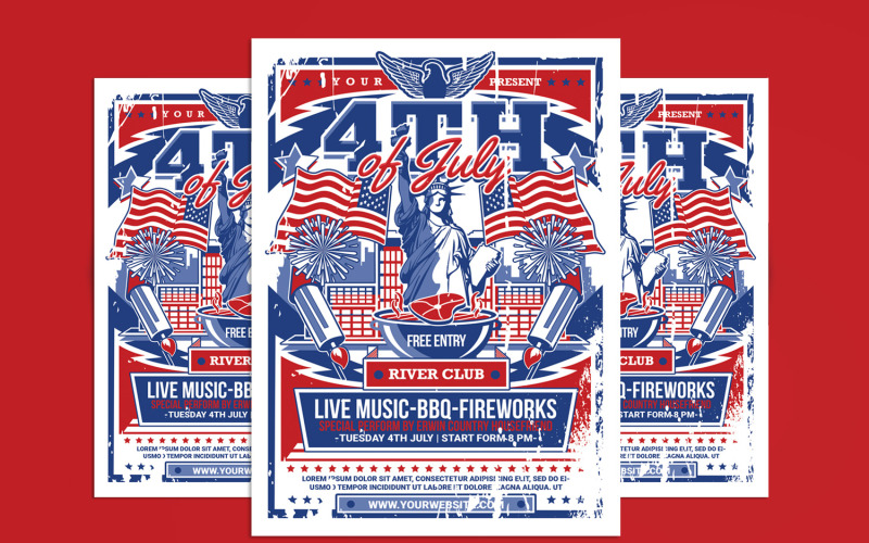 4th of July Celebration Flyer Poster Corporate Identity