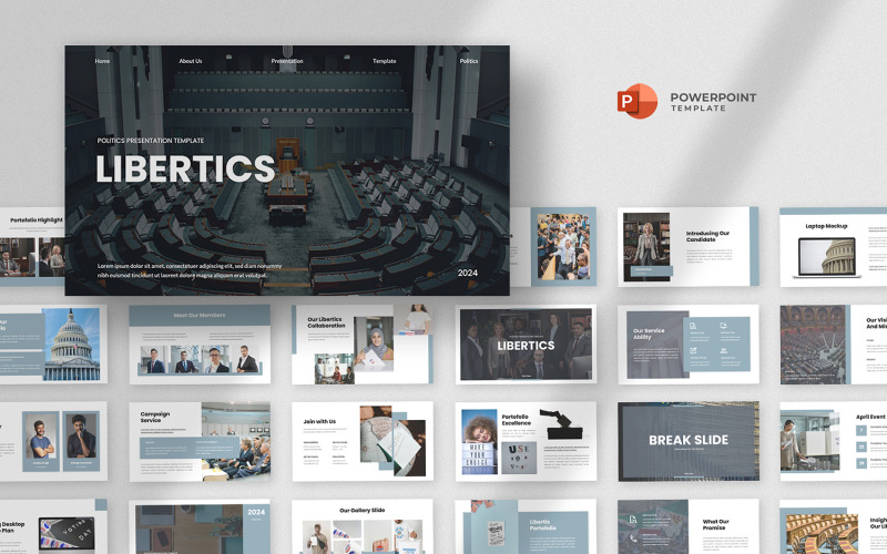 Libertics - Politics & Governance Powerpoint Template PowerPoint Template