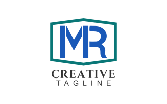 MR Letter Initial Custom Design Logo
