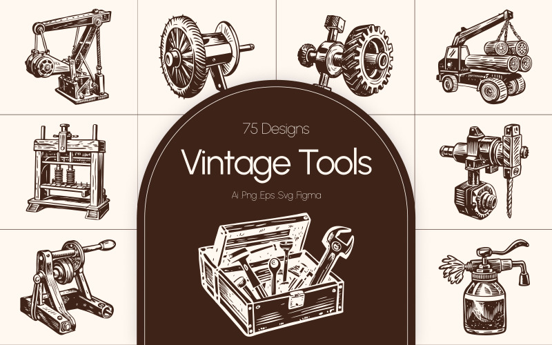 Vintage Tools Illustration Set