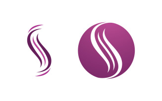 Beauty Hair Woman face character logo illustration v.14