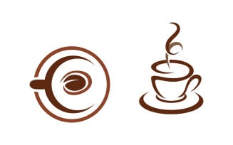 Coffee caf Shop logo Templates Vector icon design illustration v.8