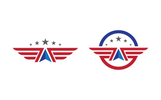 Eagle hawk wing icon Template logo design vv.40