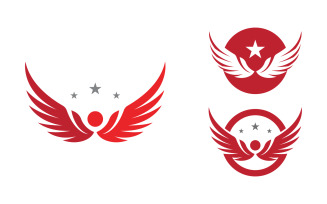 Eagle hawk wing icon Template logo design vv.45