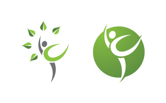 Healthy life Human fit sport logo sign illustration v.280