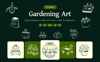 Gardening Doodles Art Set