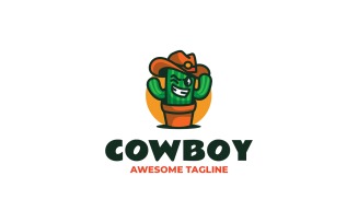 Mascot Cowboy Cactus Logo Design