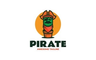 Mascot Pirate Cactus Logo Design