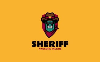 Mascot Sheriff Cactus Logo Design