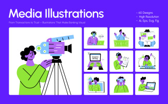 Media Illustration Art Set