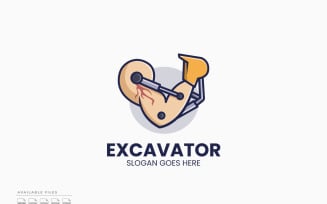 Muscle Excavator Logo Template Vector Design