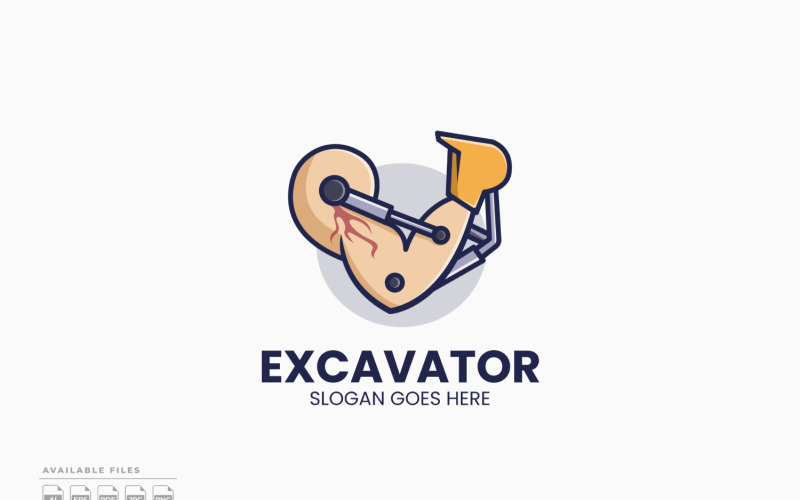 Muscle Excavator Logo Template Vector Design