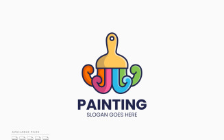 Octopus Painting Logo Template Vector Design