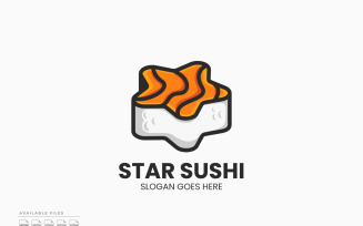 Star Sushi Logo Template Vector Design