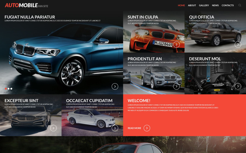 Automobile Fan Site Website Template