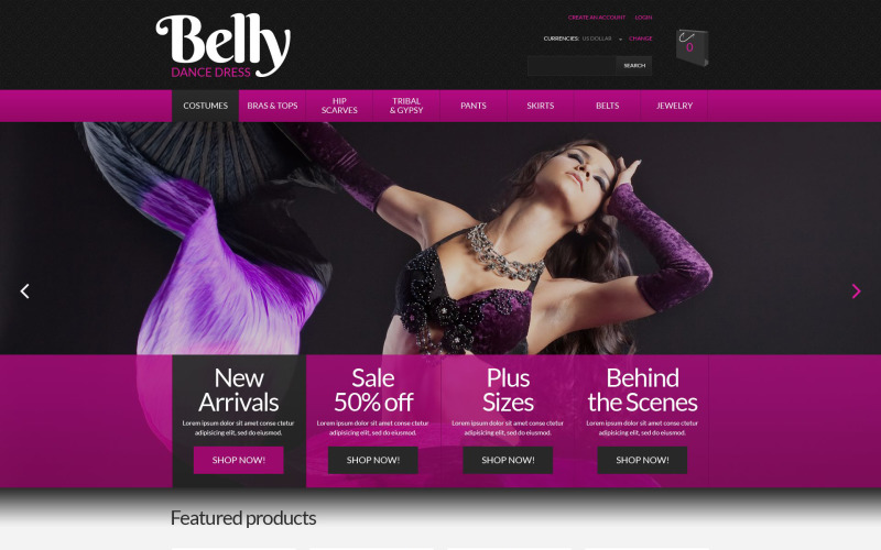Belly Dance Dress Shop VirtueMart Template