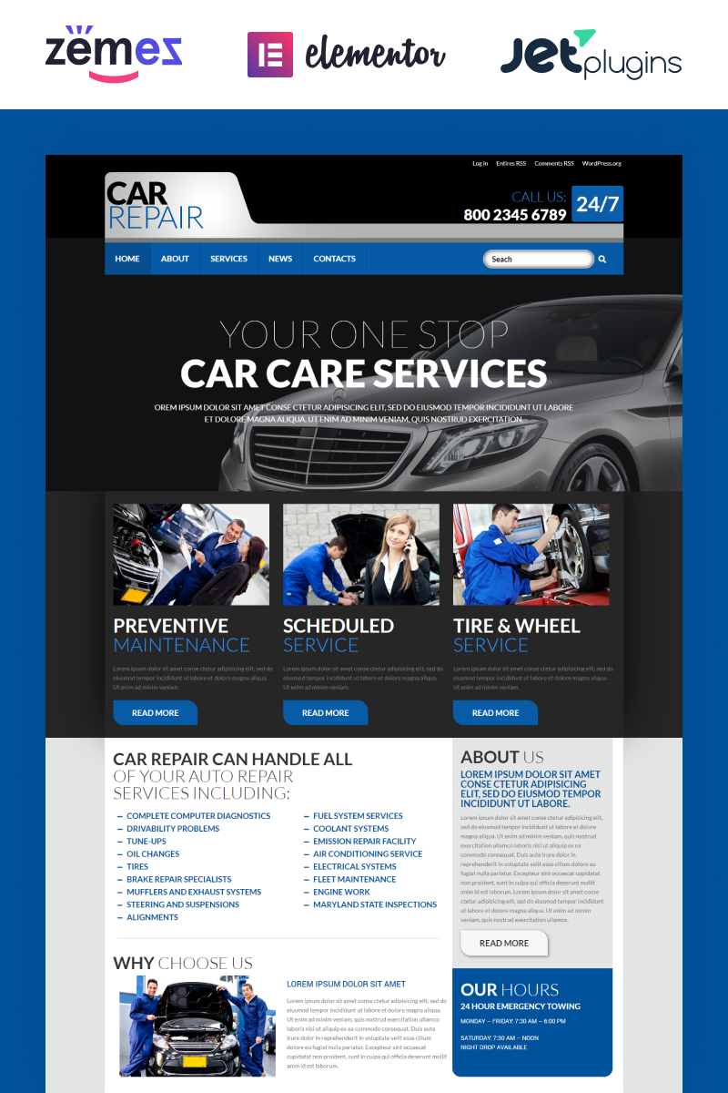 Cars WordPress Theme New Screenshots BIG