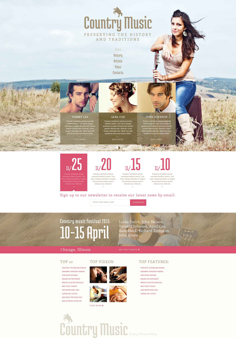 Country Music Fan Club Website Template New Screenshots BIG