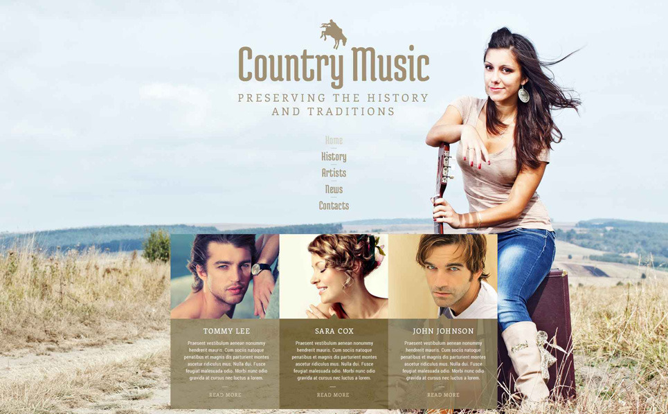 Country Music Fan Club site Template 52716