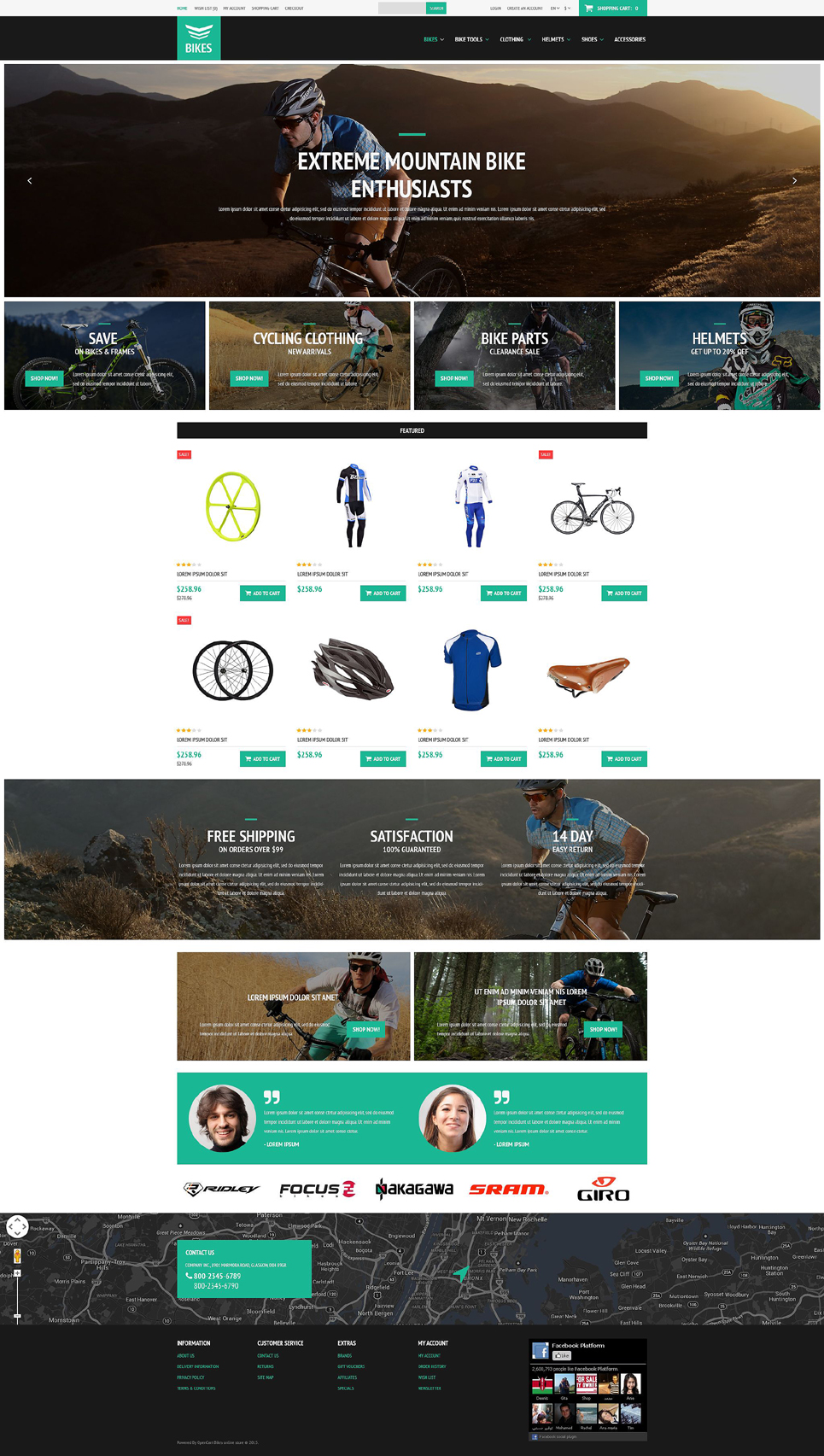Cycling Equipment OpenCart Template New Screenshots BIG