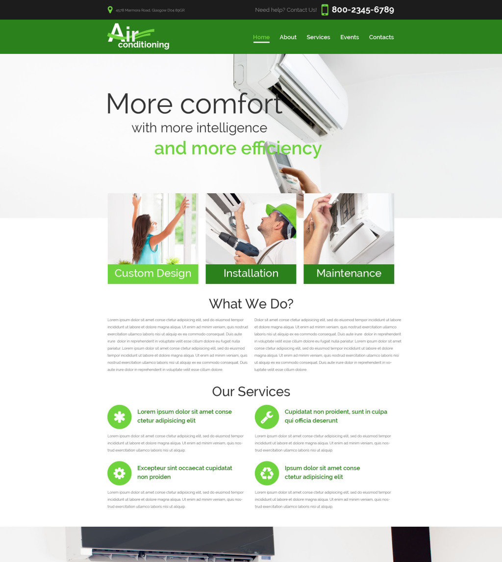 Demo for Heating Air Conditioning Co Website Template #52746