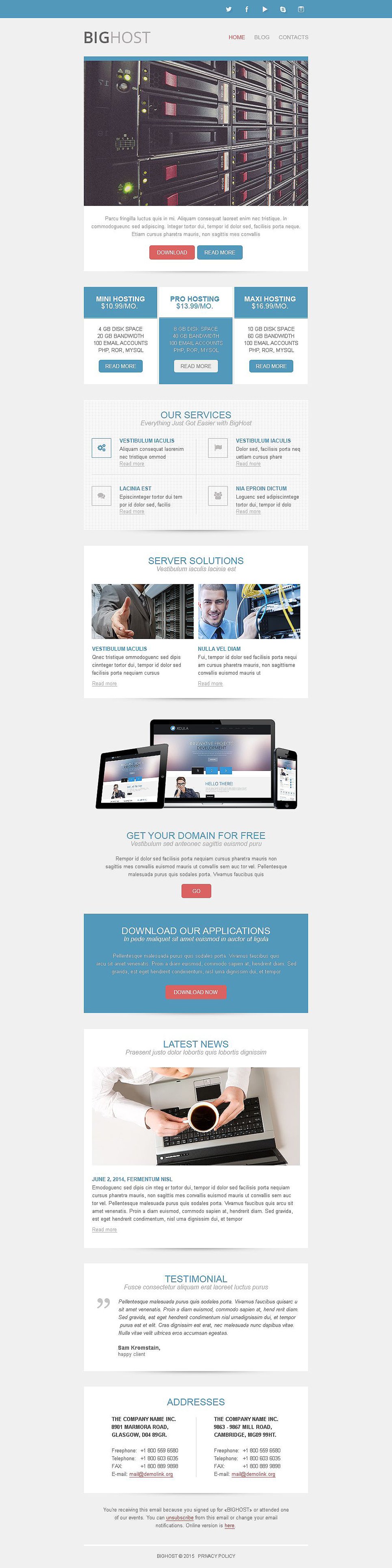 Hosting Responsive Newsletter Template New Screenshots BIG