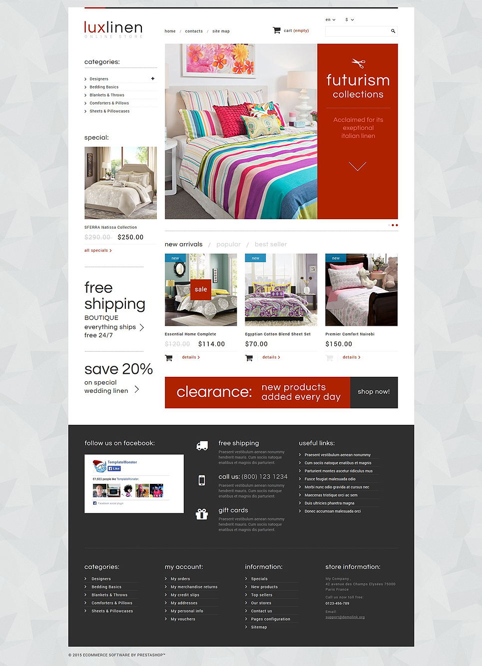Luxury Linen Store PrestaShop Theme New Screenshots BIG