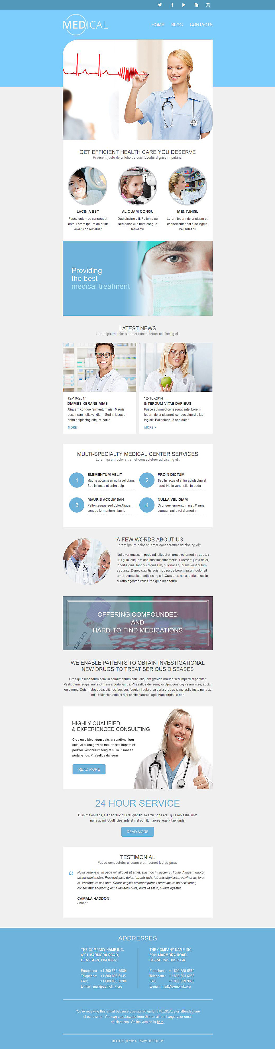 Medical Responsive Newsletter Template 52745