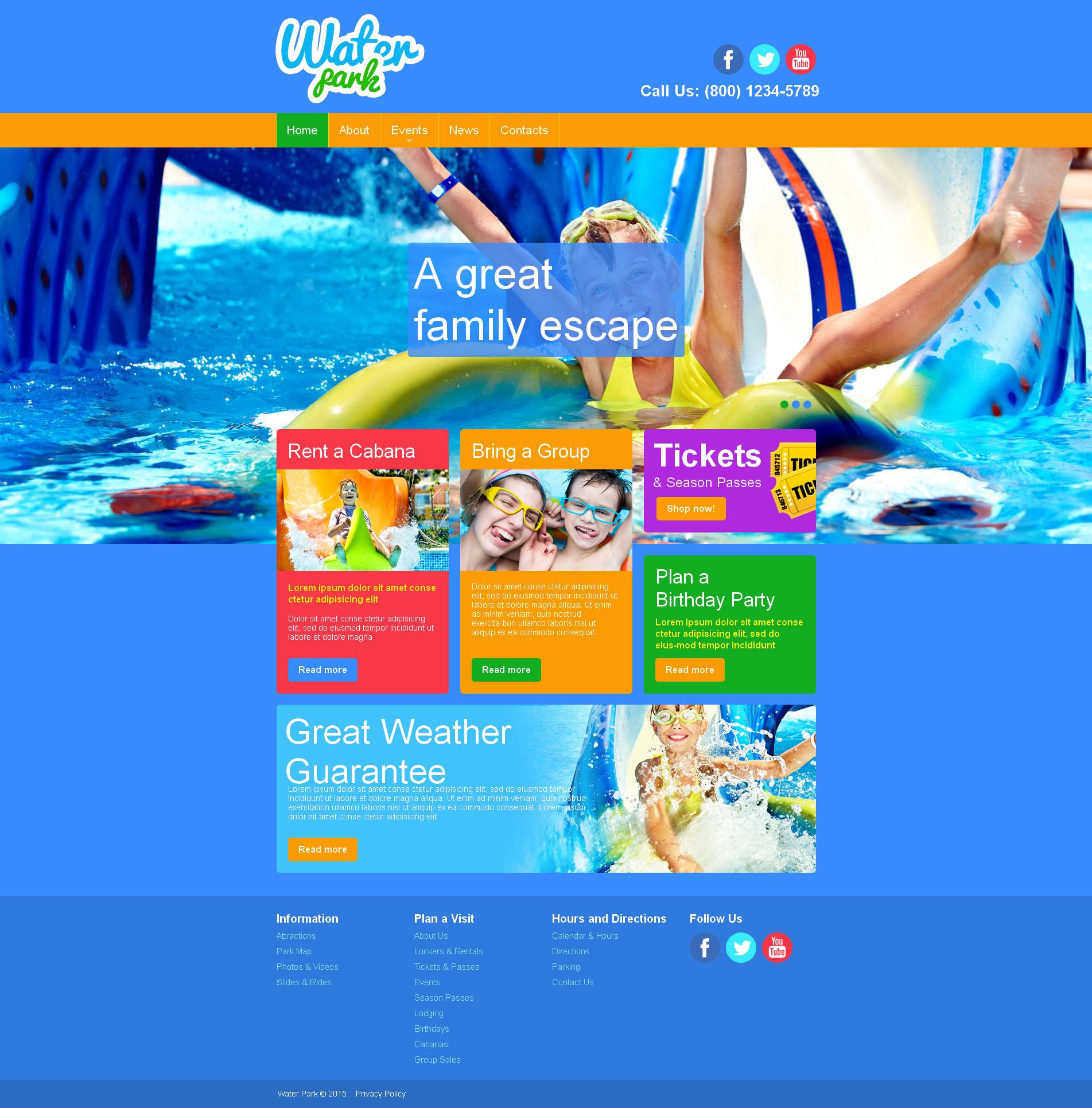 Modèle Moto CMS HTML Premium pour site de parc d'attractions #52773
