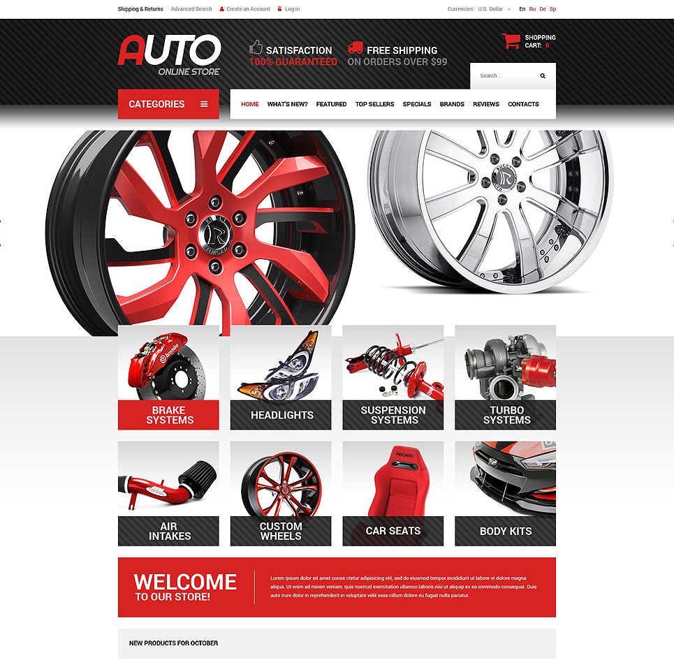 Spare Parts osCommerce Template Big Screenshot Spare Parts OsCommerce Template New Screenshots BIG