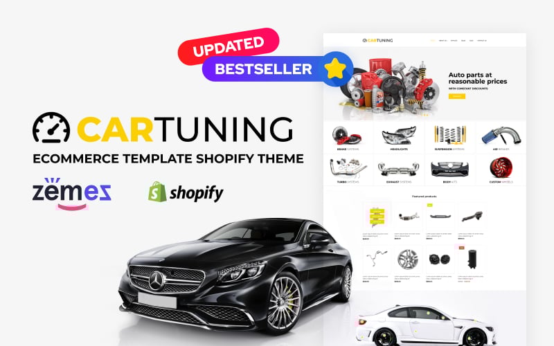 Tema Shopify Responsive #52725 "Car Tuning eCommerce Template"