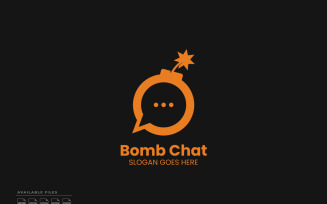Bomb Chat Logo Template Vector Design