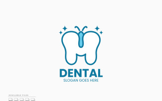 Butterfly Dental Logo Template Vector Design