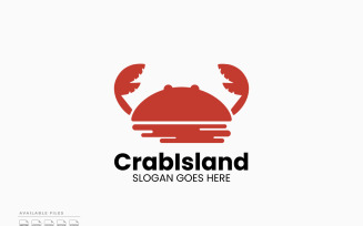 Crab Island Logo Template Vector Design