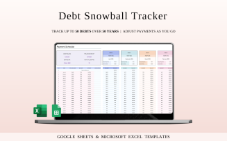 Debt Snowball Tracker Template Excel and Google Sheets