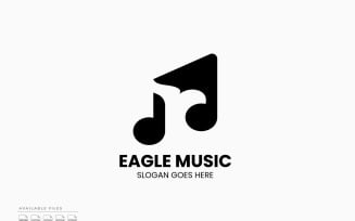 Eagle Music Logo Template Vector Design
