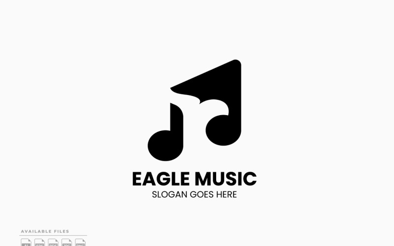 Eagle Music Logo Template Vector Design