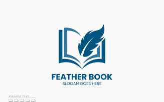 Feather Book Logo Template Vector Design