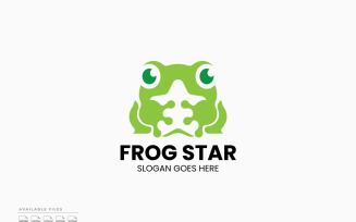 Frog Star Logo Template Vector Design