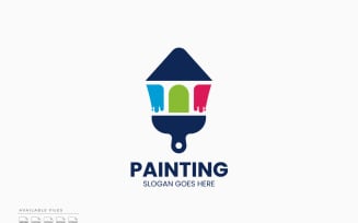 Home Painting Logo Template Vector Design