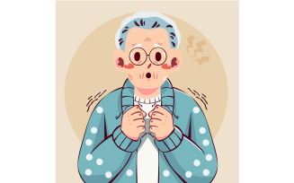 Illustration of a Parkinson Elderly Man
